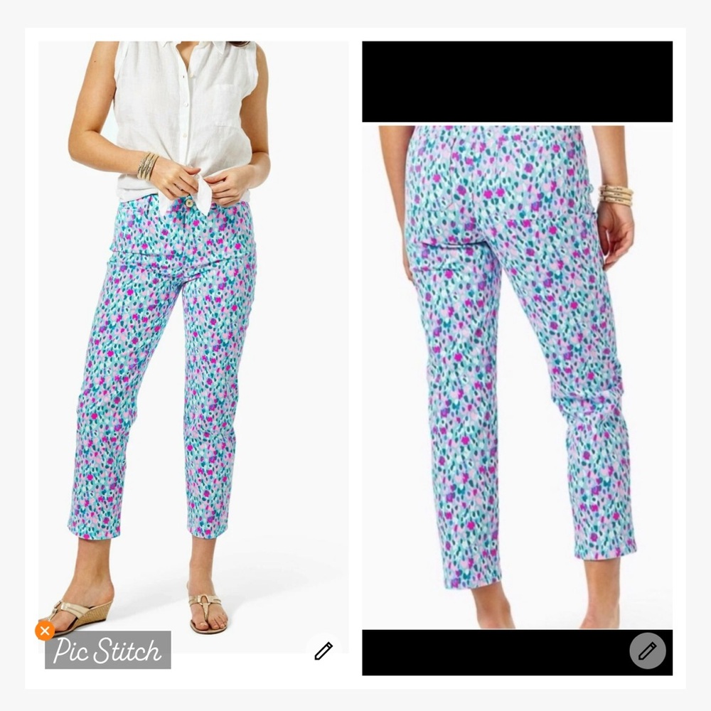 Lilly Pulitzer Divia Cropped Pants Hottie Hottie